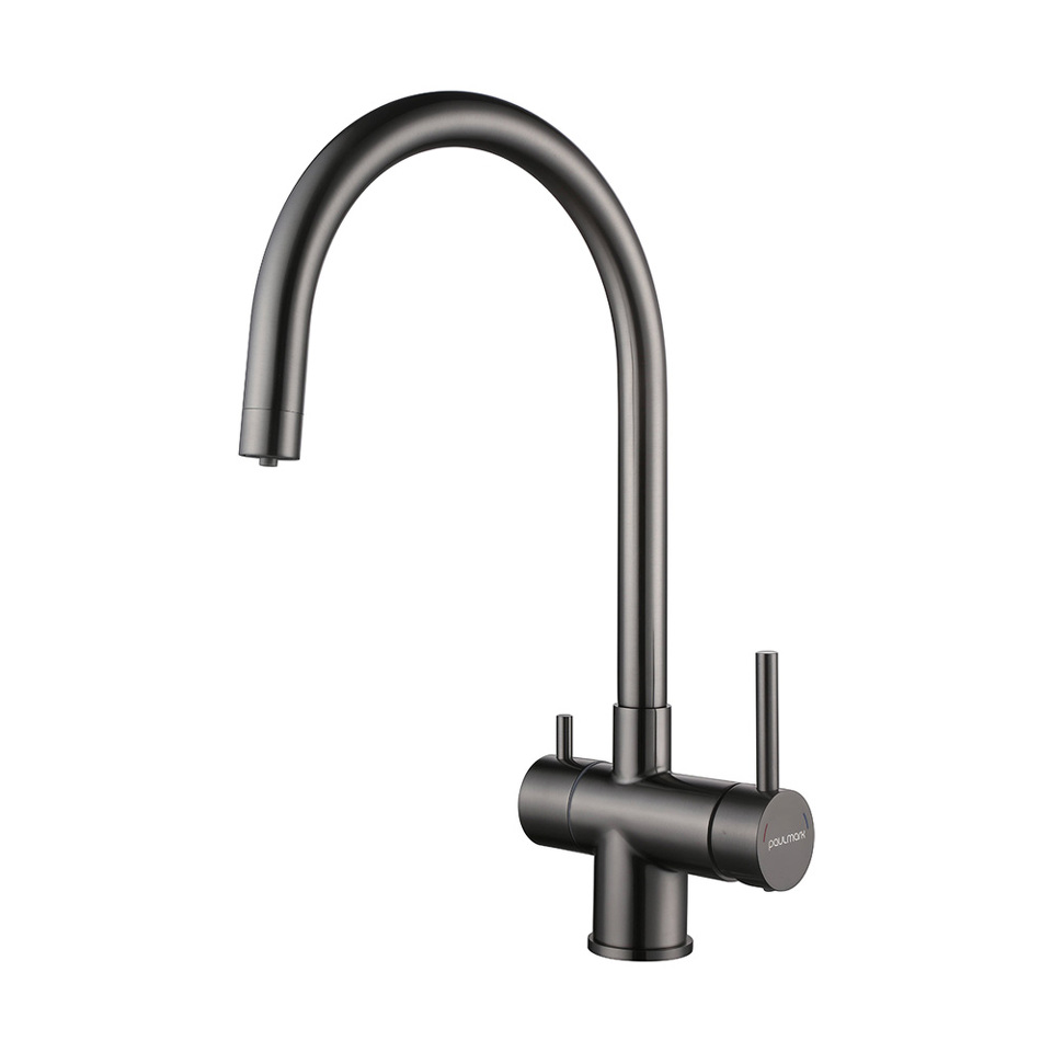 Фото Смеситель для кухни Paulmark HELLER He213218-GM Вороненая сталь GM