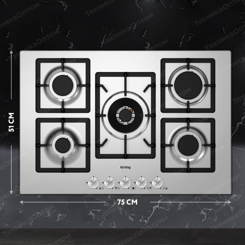 Преимущества Газовая варочная панель Körting HG 797 CTX