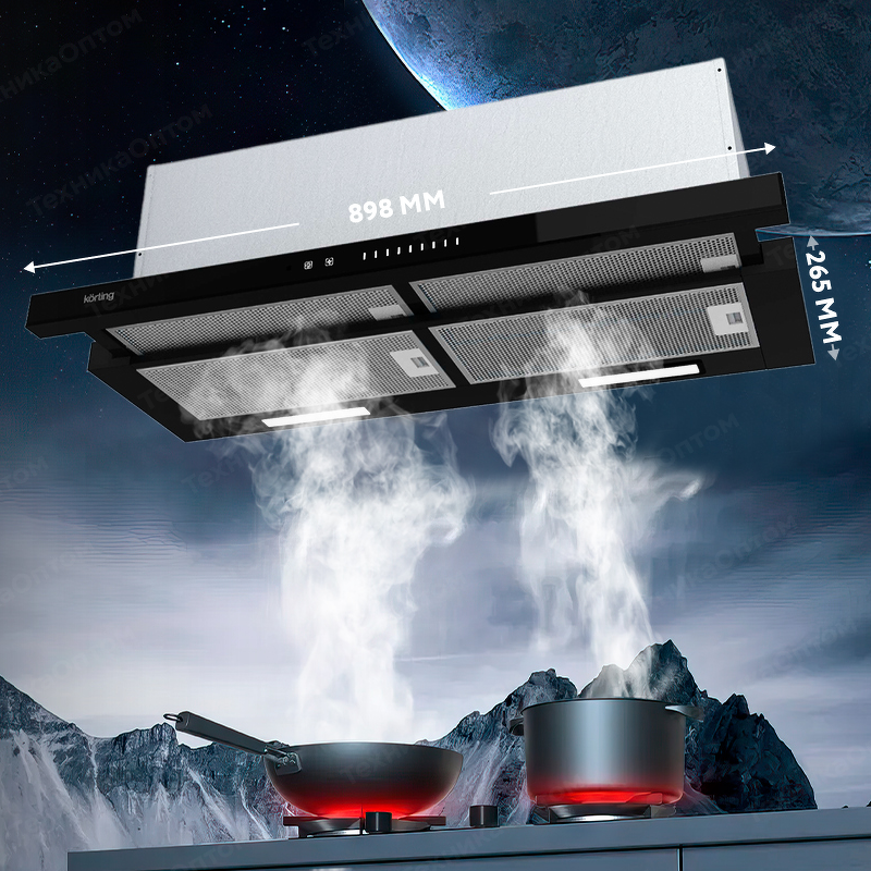 Преимущества Встраиваемая вытяжка Körting KHP 9975 GN