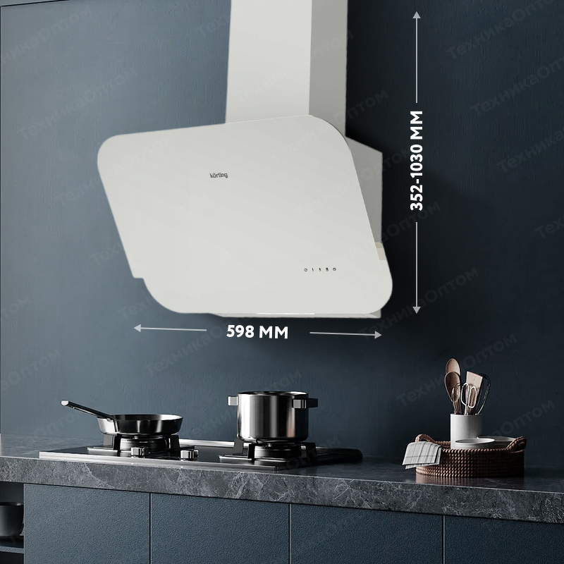 Преимущества Наклонная вытяжка Körting KHC 66135 GW