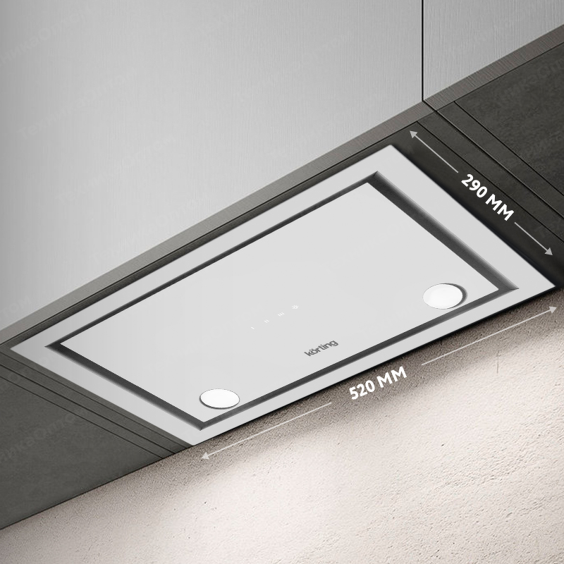 Преимущества Полновстраиваемая вытяжка Körting KHI 6777 GW